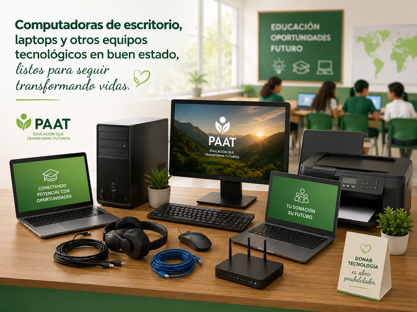 Equipo tecnol&oacute;gico para donar
